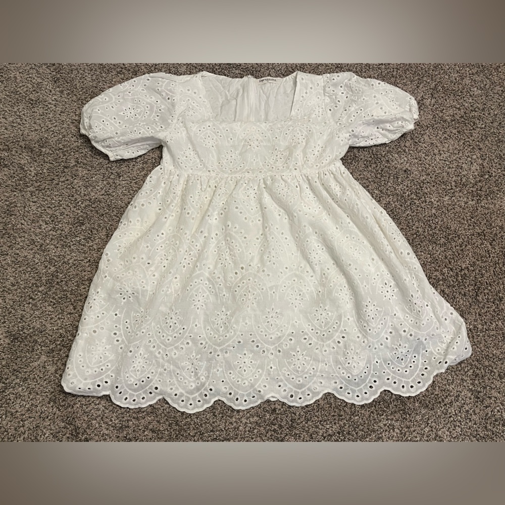 Impressions White Eyelet Dress